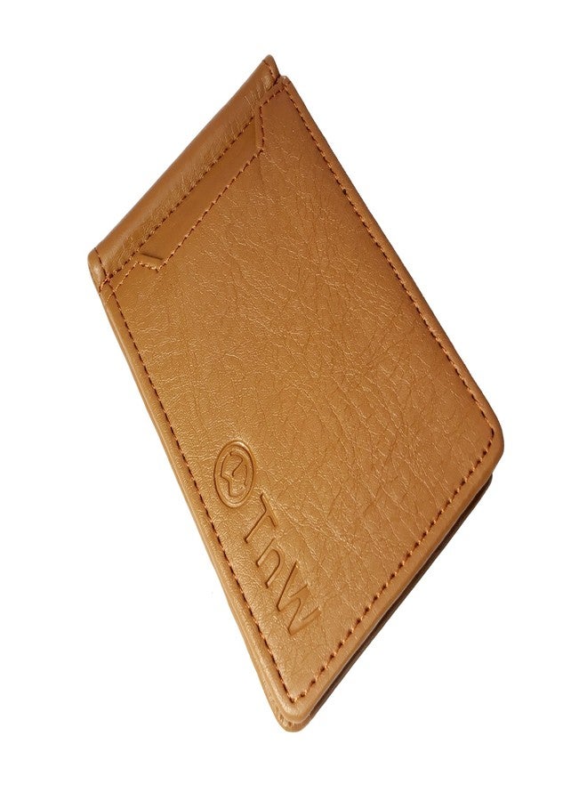 TnW Men's Artificial Leather Money Clipper Tan - Image 1